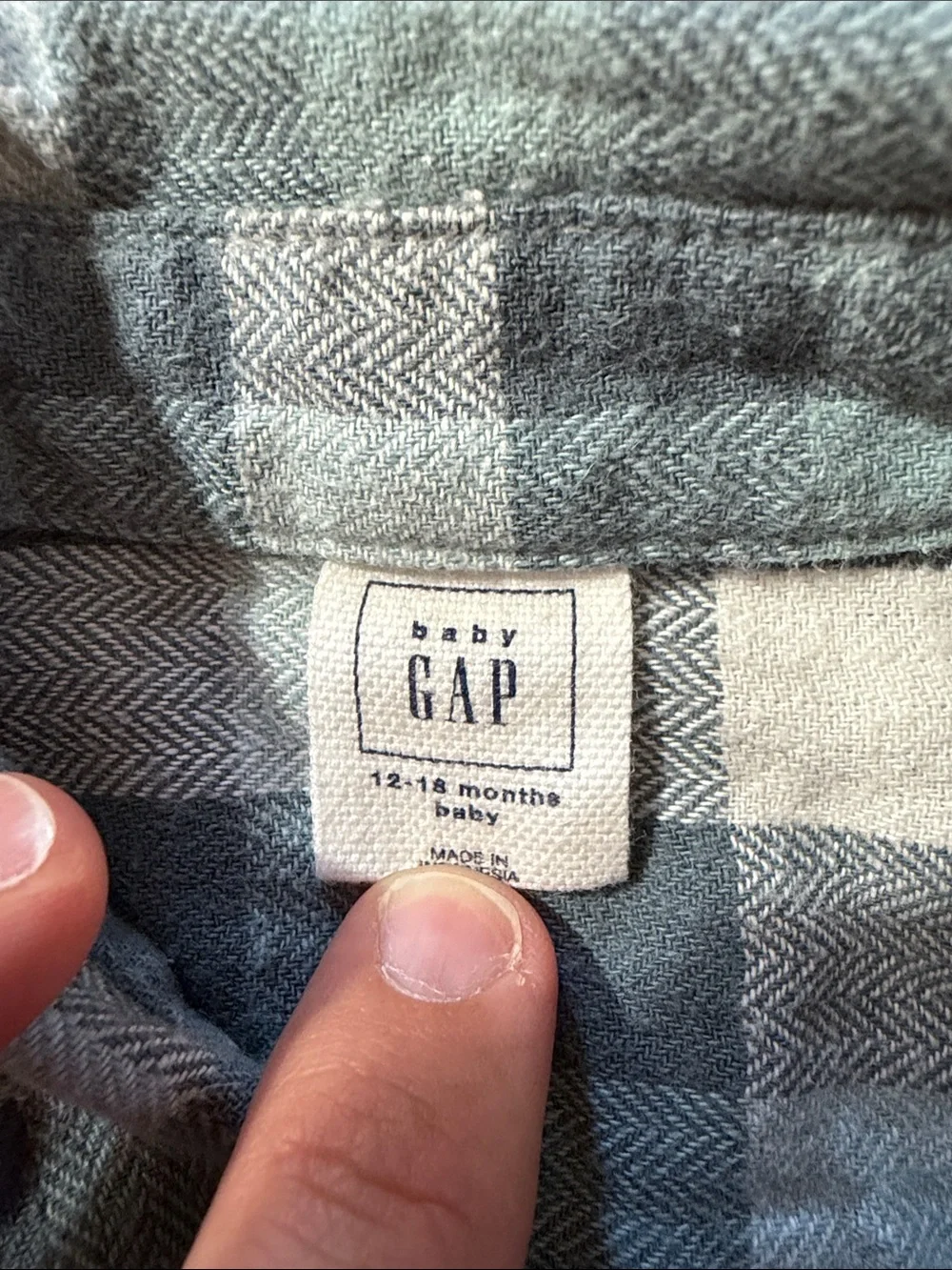 12-18M - Baby Gap Blue Plaid Button-Up Shirt